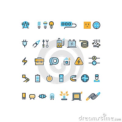 Electric energy line vector icon Vector Illustration