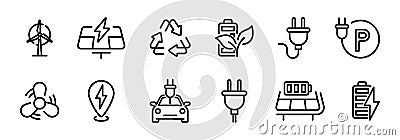 Electric energy vecto icons. Energy signs Stock Photo