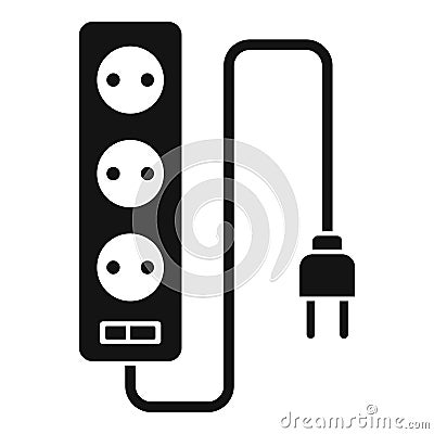 Electric extension cords icon, simple style Vector Illustration