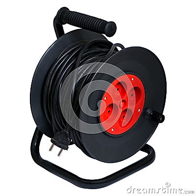 Electric extension prong and reel Stock Photo