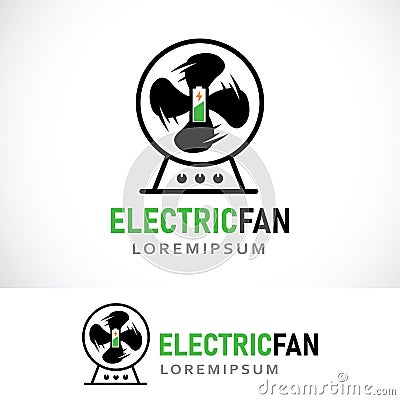electric fan logo design template Vector Illustration