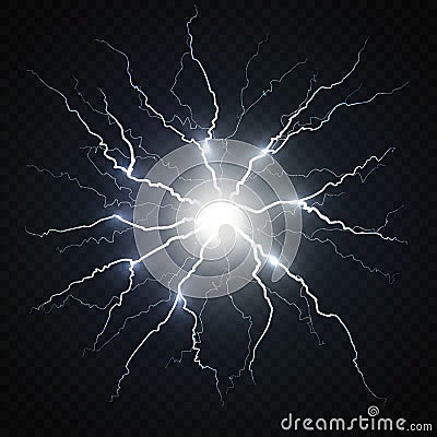 Electric flash of lightning Stock Photo