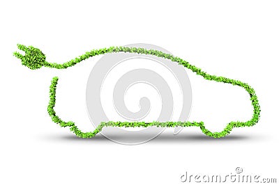 The electric green car isolated on the white background Stock Photo