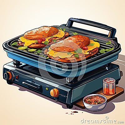 Electric Griddle Stock Photo