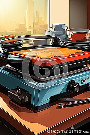 Electric Griddle Stock Photo