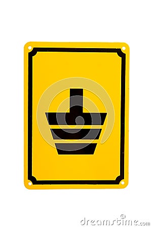 Electric ground yellow symbol Stock Photo