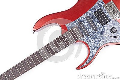 Electric Guitar above white background Stock Photo