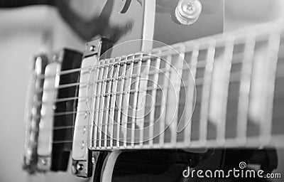 Electric guitar,black and white picture Stock Photo