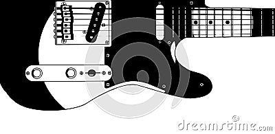 Electric Guitar Drawing Vector Illustration