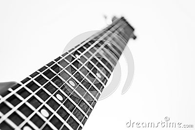 Electric guitar fretboard B&W Stock Photo