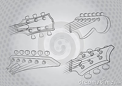Electric Guitar Head Vector Illustration