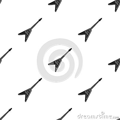 Electric guitar icon in black style isolated on white background. Musical instruments pattern stock vector illustration Vector Illustration