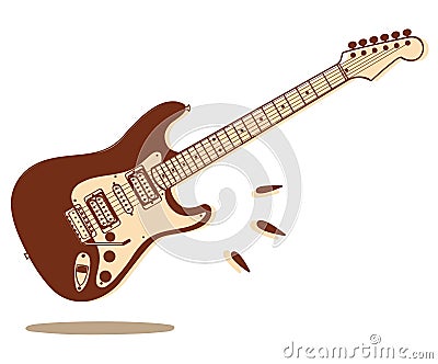 Electric guitar isolated Vector Illustration