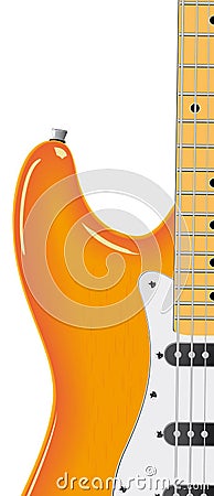 Electric guitar isolated on white background Vector Illustration
