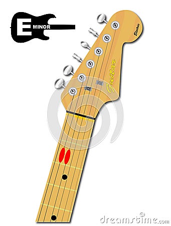 The Guitar Chord Of E Minor Vector Illustration