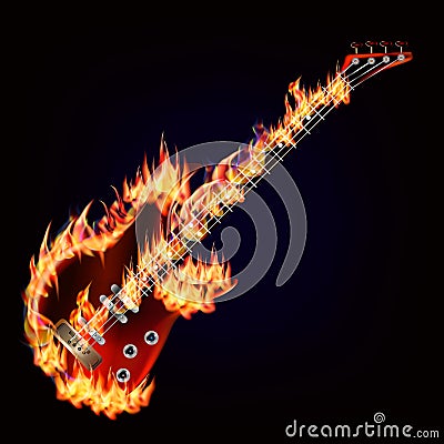 Electric guitar 1 Vector Illustration