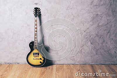Electric guitar in room Stock Photo