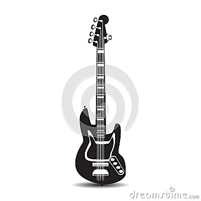 Electric guitar, vector illustration in flat style Vector Illustration