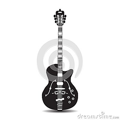 Electric guitar, vector illustration in flat style Vector Illustration