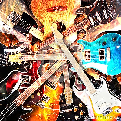 Electric guitars background Stock Photo