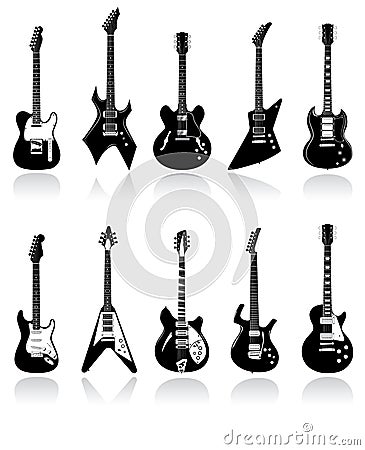 Electric guitars illustrations Vector Illustration