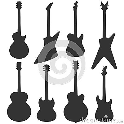 Electric guitars silhouette Vector Illustration