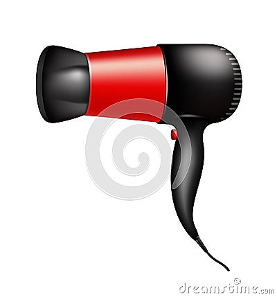 Electric hair dryer Vector Illustration