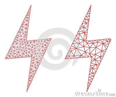 Electric Hazard Icon - Vector Polygonal Mesh Vector Illustration