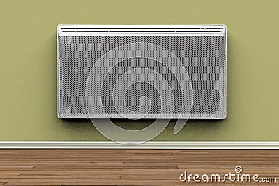 An electric heater in a room Stock Photo