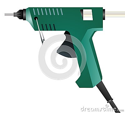 electric hot glue gun isolated on white background Vector Illustration