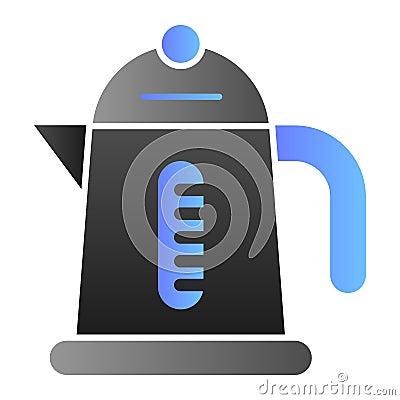 Electric kettle flat icon. Household color icons in trendy flat style. Teapot gradient style design, designed for web Vector Illustration