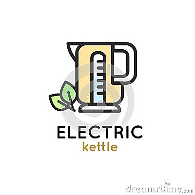 Electric kettle modern Simple Icon Vector Illustration