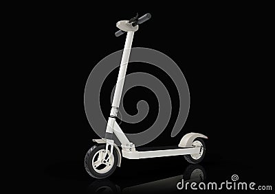 Electric kick scooter, ecologic urban vehicle, dark background Stock Photo