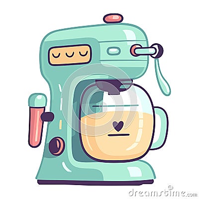 Electric kitchen appliances mixer Vector Illustration