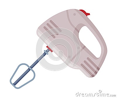 Electric Kitchen Mixer Household Appliance Flat Style Vector Illustration on White Background Vector Illustration