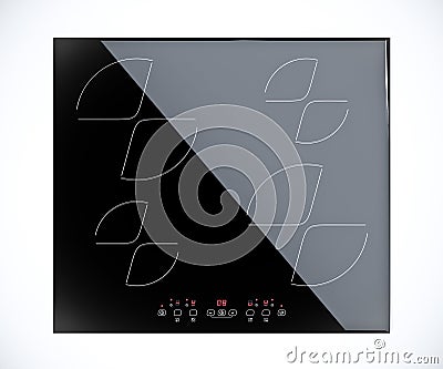 Electric kitchen surface isolated on white background Stock Photo