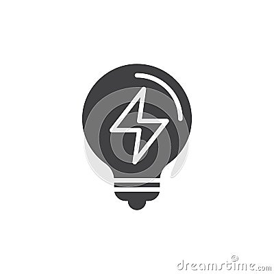 Electric light bulb icon vector, filled flat sign Vector Illustration