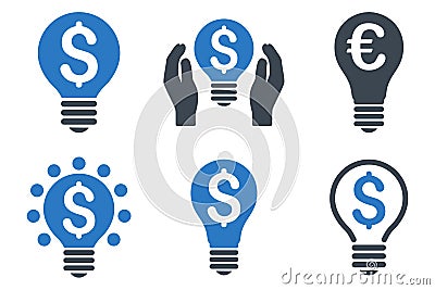 Electric Light Price Flat Glyph Icons Stock Photo