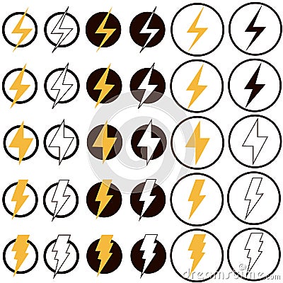 Electric lightning icon on white background. flat style. Flash icon for your web site design, logo, app, UI. lightning symbol. Stock Photo