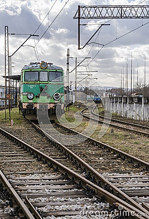 Electric locomotive EU 06 17 put aside awaiting renovation. Polish State Railways Editorial Stock Photo