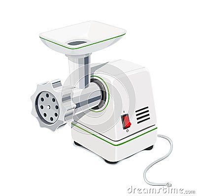 Electric Meat grinder. Kitchen equipment Vector Illustration