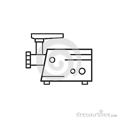 Electric meat grinder kitchen household domestic appliances thin line icon Vector Illustration