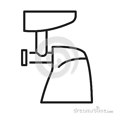 Electric meat grinder line icon monochrome vector illustration modern kitchen appliance Vector Illustration