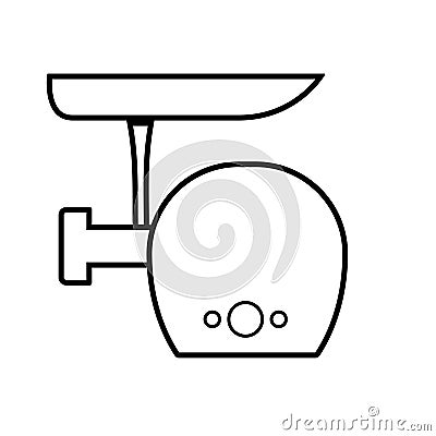 Electric meat grinder outline icon Vector Illustration