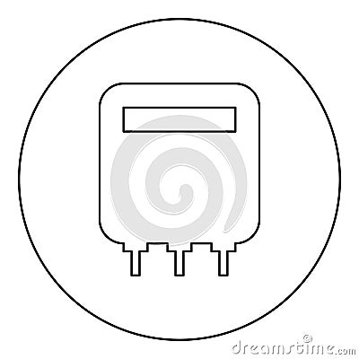 Electric meter home electricity power counts energy measuring consumption equipment icon in circle round black color vector Vector Illustration