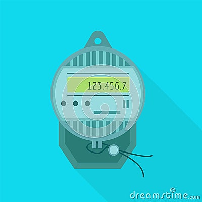 Electric meter icon, flat style Vector Illustration
