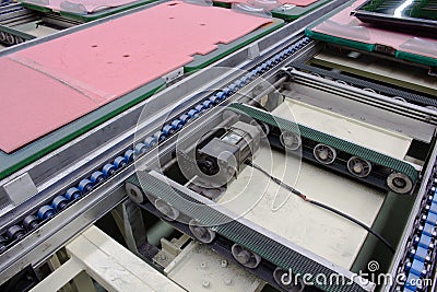 Electric motor and conveyor belt in factory Stock Photo