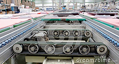 Electric motor and conveyor belt in factory Stock Photo