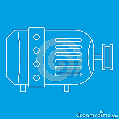 Electric motor icon, outline style Vector Illustration
