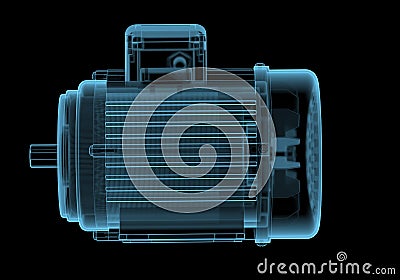 Electric motor with internals Stock Photo